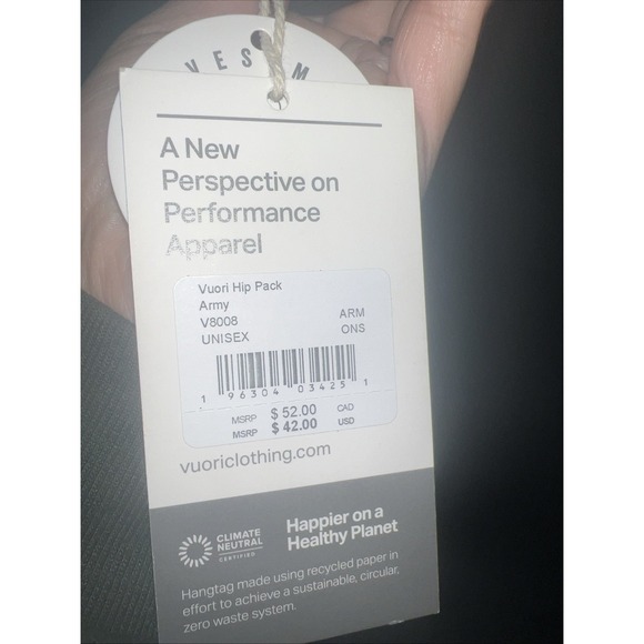 NWT VUORI Bag Hip Pack Army Unisex Fanny Pack V8008 - Picture 2 of 7